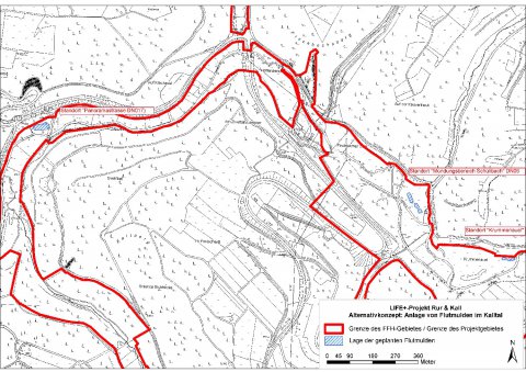 Lage der geplanten Flutmulden 