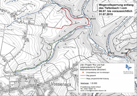 Wegesperrung zwischen Bosselbach und Tiefenbach I.